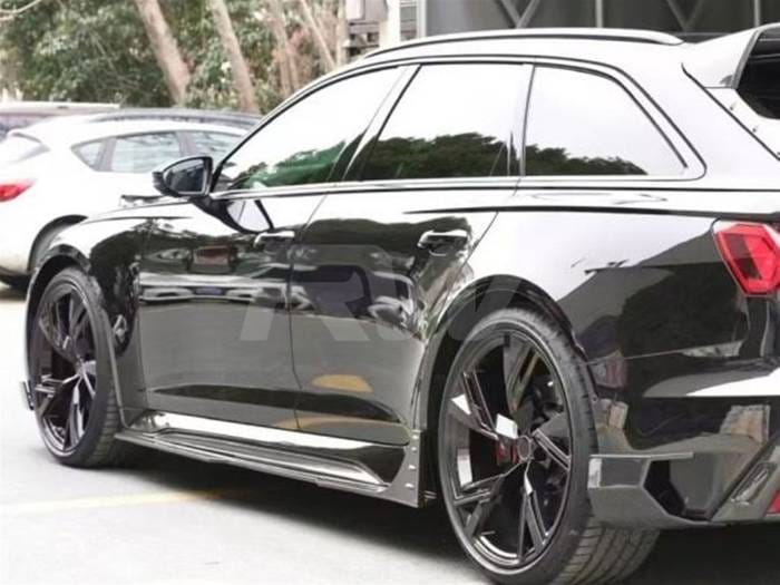Audi RS6 C8 Avant Carbon Fiber Side Skirt Extensions audirs603 thumbnail 3