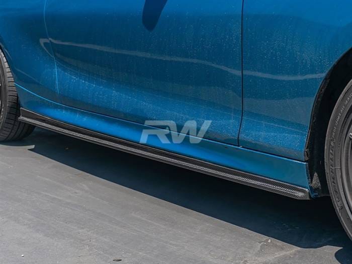 BMW F22 F23 Carbon Fiber Side Skirt Extensions bmwf22010