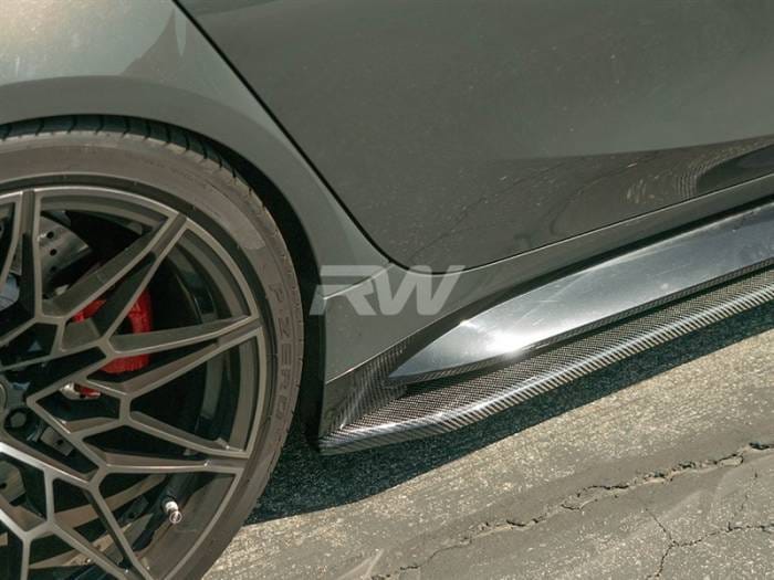 BMW G80 M3 RWS Carbon Fiber Side Skirt Extensions bmwg8005 thumbnail 2