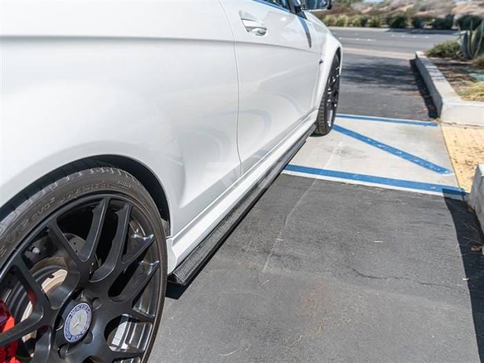 Mercedes W204 C63 Carbon Fiber Side Skirt Extensions mecw20439 thumbnail 5