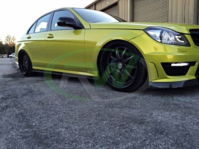 Mercedes W204 C63 Carbon Fiber Side Skirt Extensions mecw20439 thumbnail 6