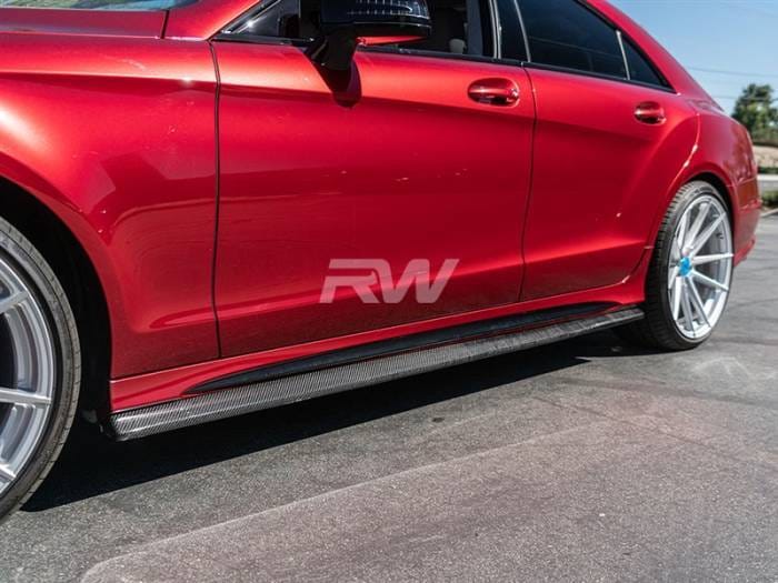 Mercedes W218 CLS Carbon Fiber Side Skirt Extensions mercw21814