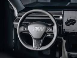 Tesla Model 3 / Y Carbon Fiber Steering Wheel Trim tesla018