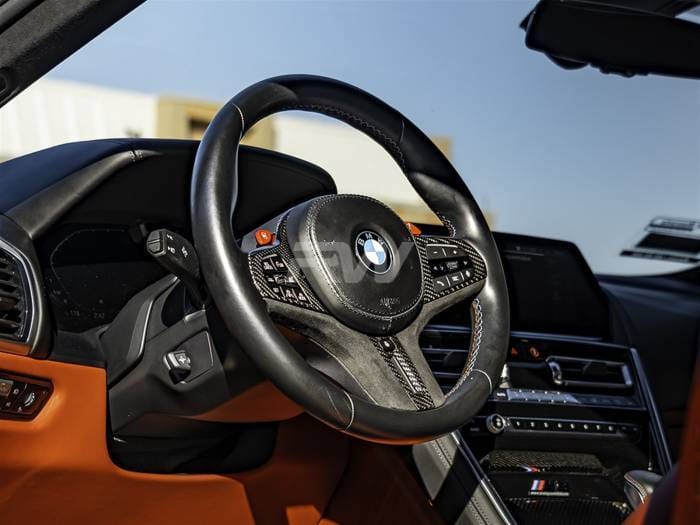 BMW 8 Series M8 Carbon Fiber Alcantara Steering Wheel Trim bmwg20008 thumbnail 6