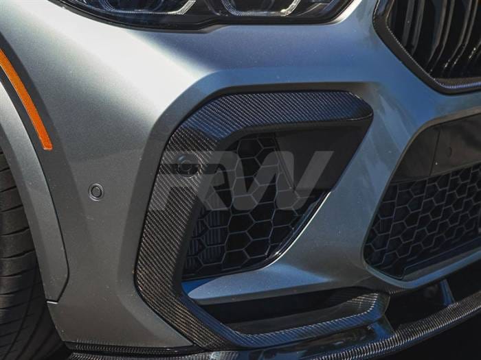 BMW F96 X6M Carbon Fiber Upper Bumper Splitters bmwf9605