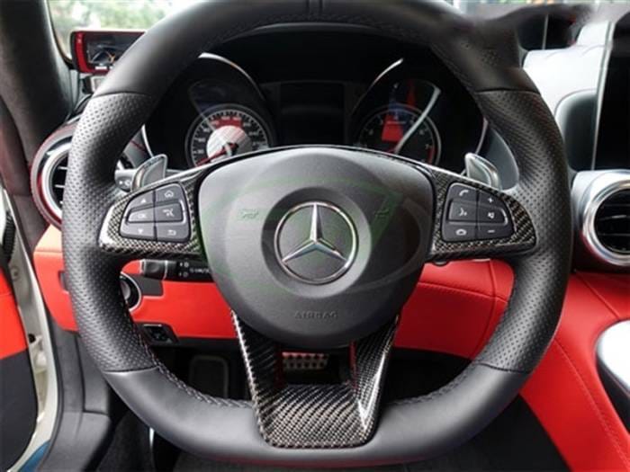Mercedes AMG Carbon Fiber Steering Wheel Trim mercw20518 thumbnail 3