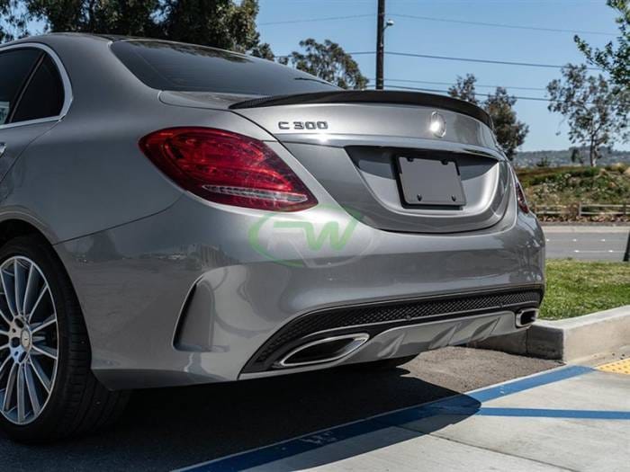 Mercedes W205 AMG Style Carbon Fiber Trunk Spoiler mercw20501 thumbnail 2