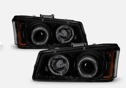Chevrolet Silverado Spec-D Halo LED Smoke Projector Headlights - Black - 444-CS03-AM-BSM