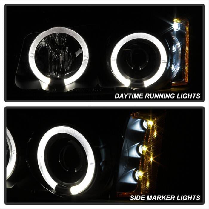 Chevrolet Silverado Spec-D Halo LED Smoke Projector Headlights - Black - 444-CS03-AM-BSM thumbnail 4