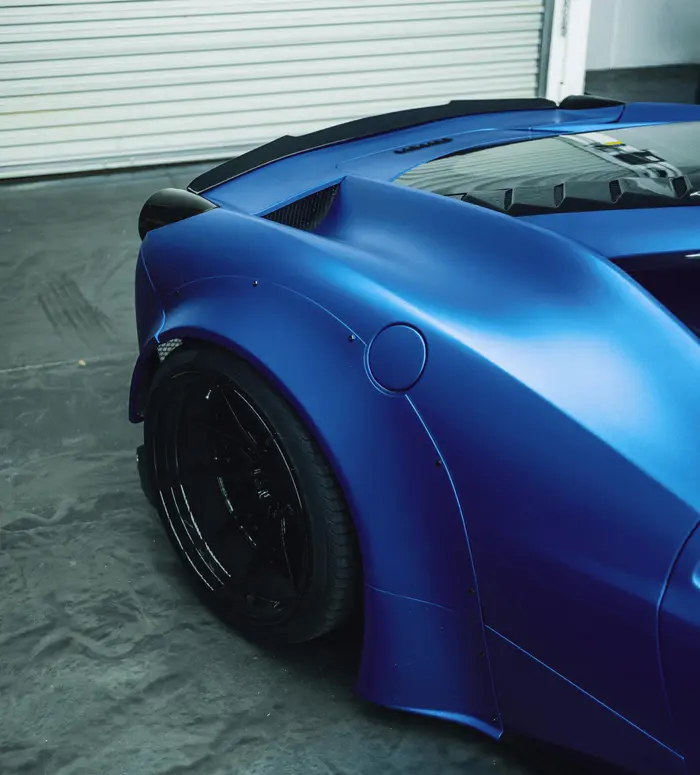 Custom car with aftermarket body kit